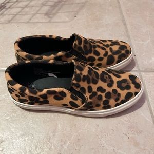Size 7 cheetah slip ons